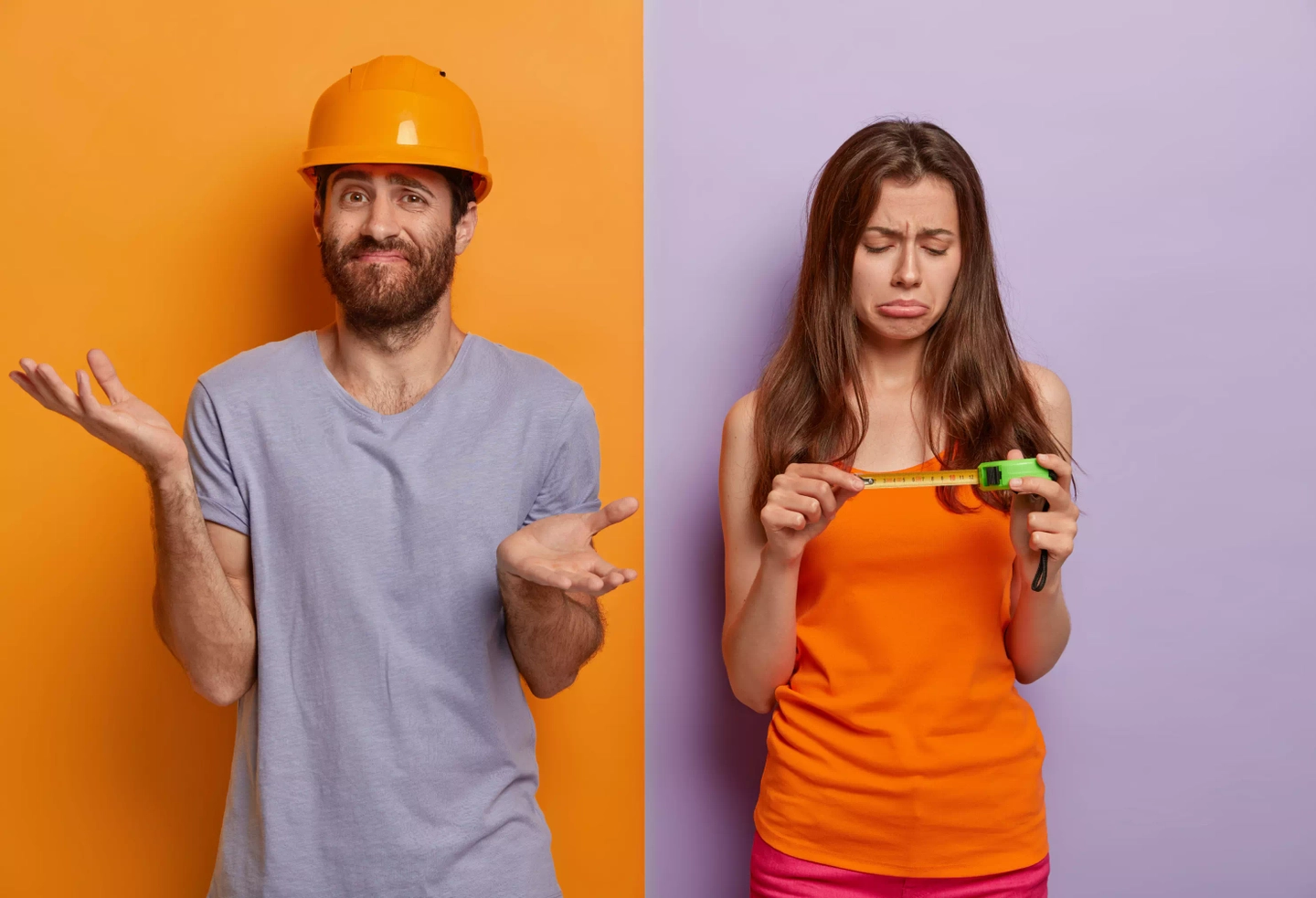 Homem e mulher com expressão de dúvida